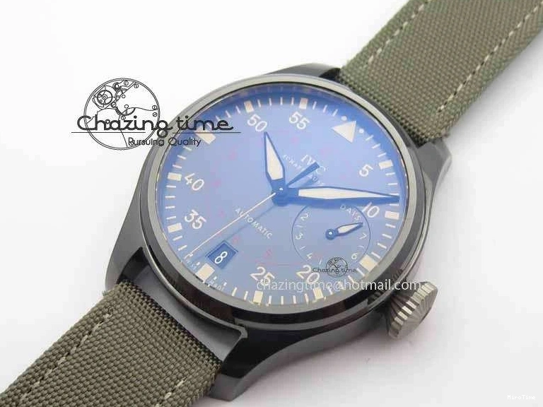 MIROTIME 0126 Big Pilot Real PR 48mm IW501902 Real Ceramic ZF 1:1 Best Edition On Green Nylon Strap A51111 V Durable 7249